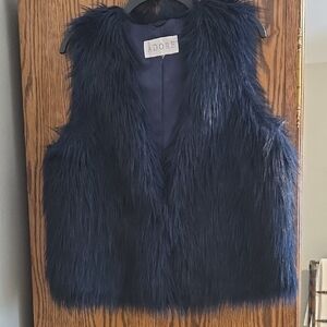 Adore Midnight Blue Faux Fur Vest